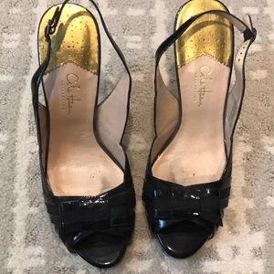 Cole Haan Open Toe Black Sling